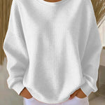 Alexandra - Pullover mit weitem Kragen in Weiß