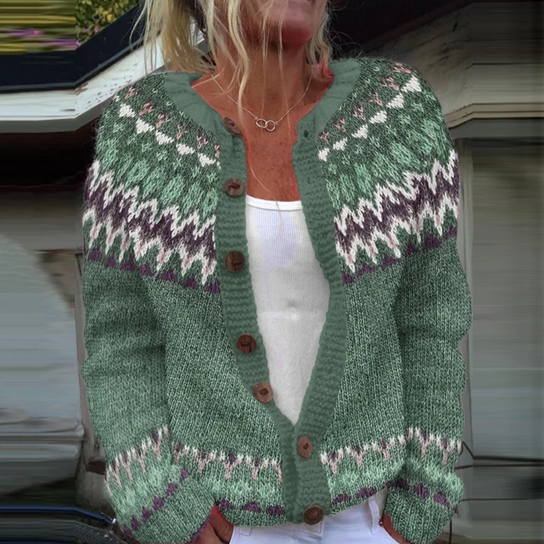 Lila - Fair-Isle-Strickjacke