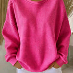 Alexandra - Pullover mit weitem Kragen in Fuchsia