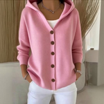 Julia - Strickjacke mit Kapuze in Rosa