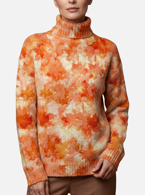 Antonia - Herbstblatt-Rollkragenpullover