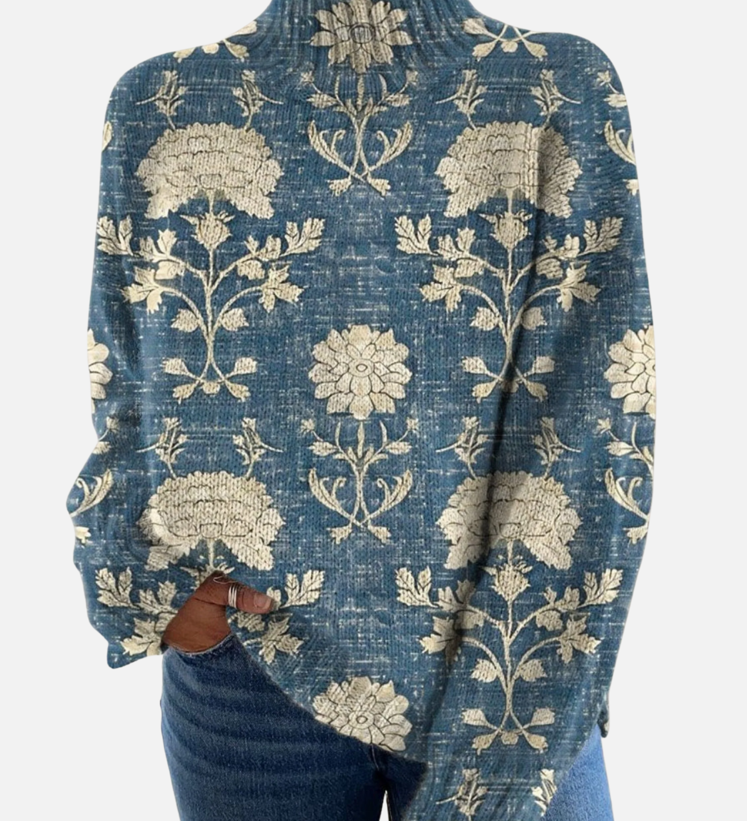 Greta - Klassischer Botanik-Rollkragenpullover
