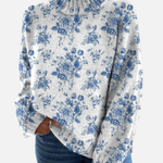 Frida - Klassischer Blumen-Rollkragenpullover