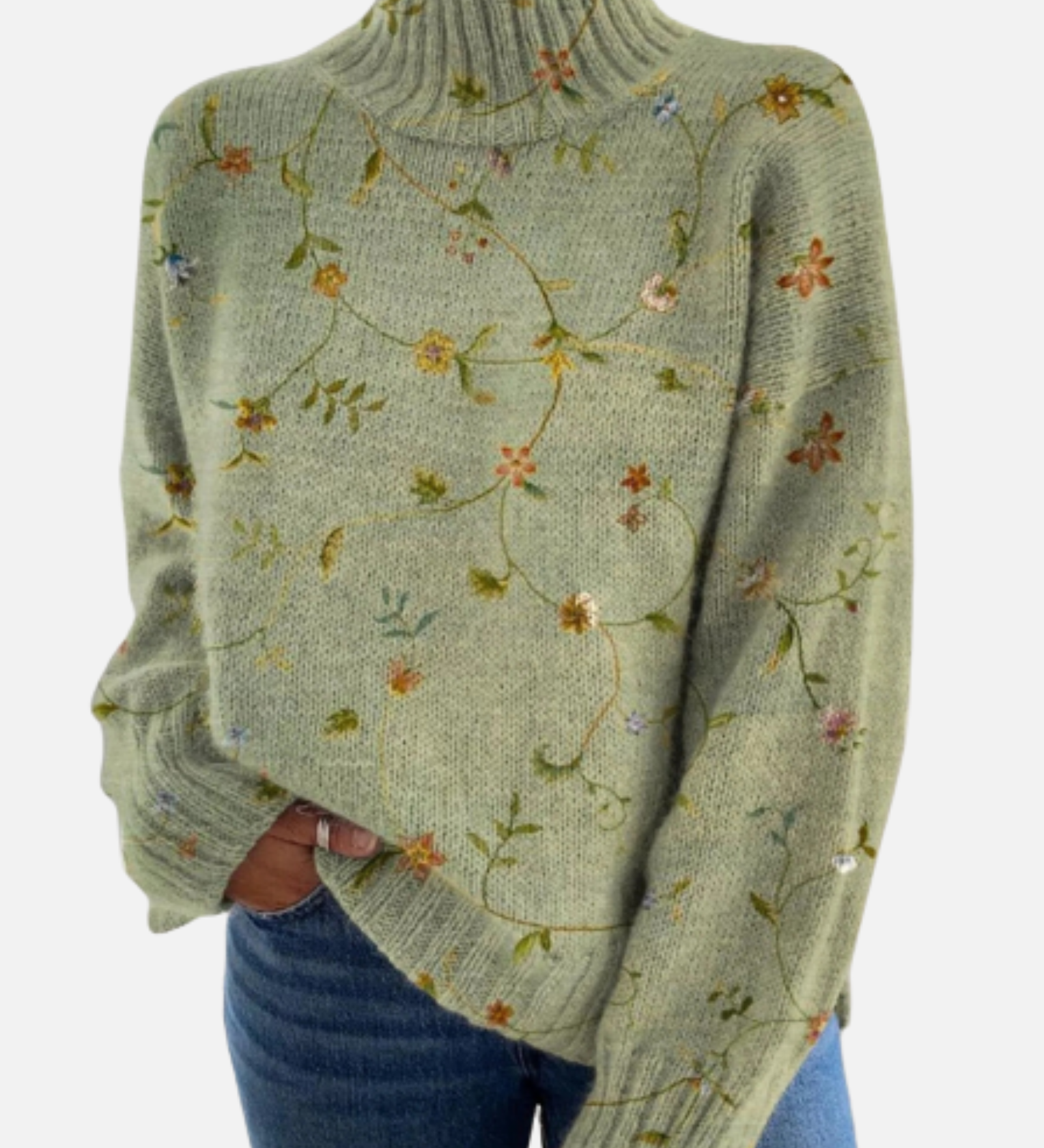 Johanna - Wildblumen-Rollkragenpullover