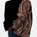 Clara - Ornamentaler Paisley-Rollkragenpullover