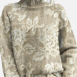 Sophie - Bestickter Blumen-Rollkragenpullover