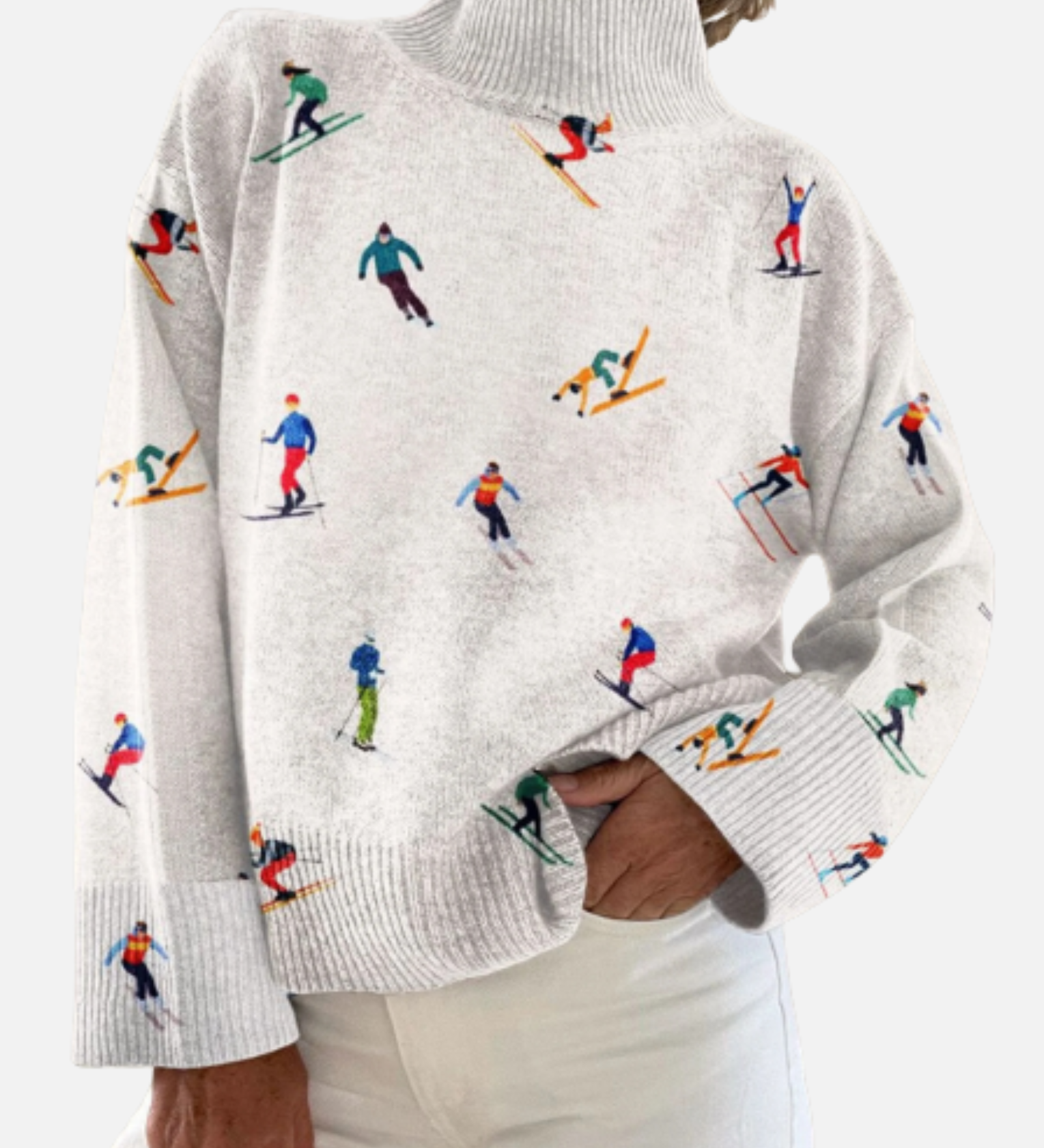 Mia - Ski-Print Rollkragenpullover