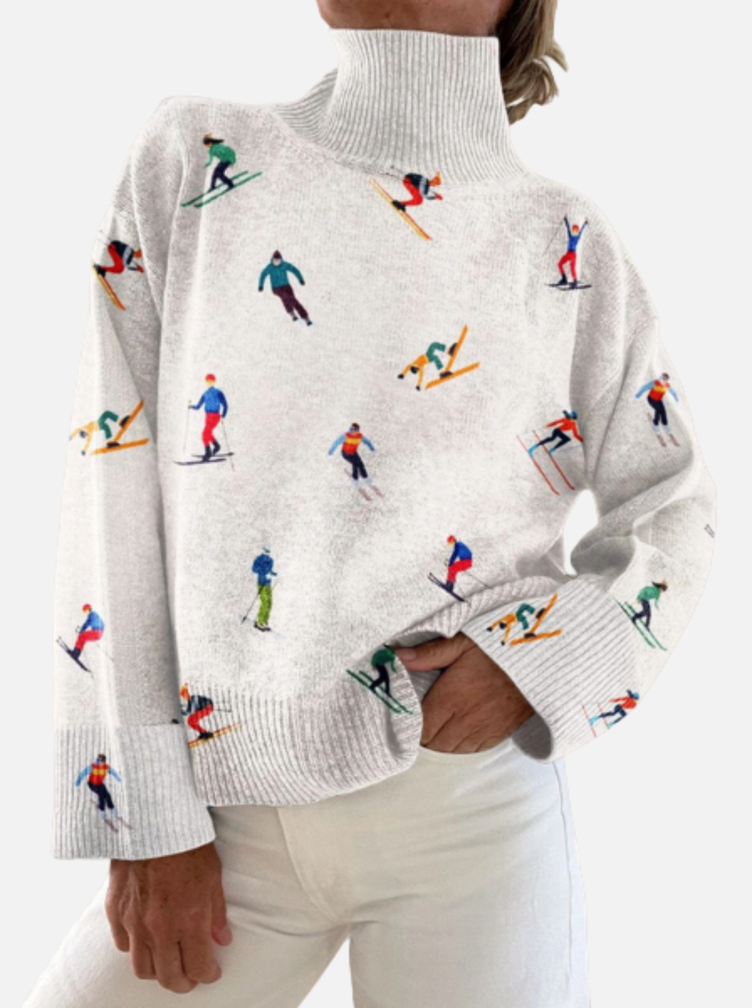 Mia - Ski-Print Rollkragenpullover
