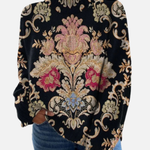 Lena - Ornamentaler Blumen-Rollkragenpullover