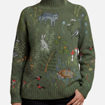 Mathilda - Waldmotiv-Rollkragenpullover