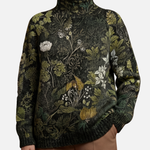Martha - Grüner Botanik-Rollkragenpullover