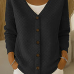 Susanne - Weiche Strickjacke in Schwarz