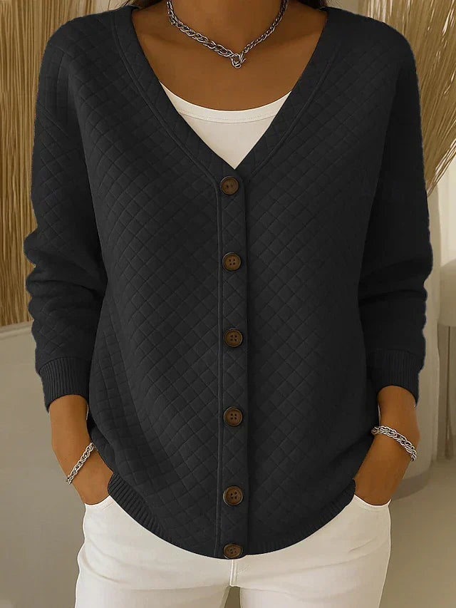 Susanne - Weiche Strickjacke in Schwarz