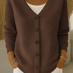 Susanne - Weiche Strickjacke in Braun