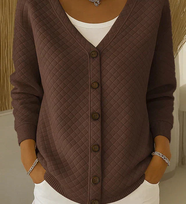 Susanne - Weiche Strickjacke in Braun