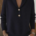 Christina - Pullover mit Schalkragen in Marineblau