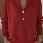 Christina - Pullover mit Schalkragen in Rot