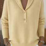 Christina - Pullover mit Schalkragen in Gelb