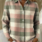 Theresa - Kuschelige karierte Strickjacke