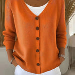 Daniela - Strickjacke mit V-Ausschnitt in Orange