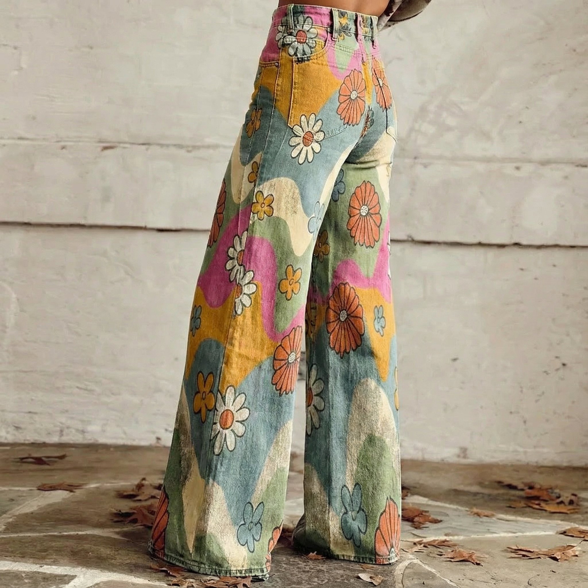 Maike - Boho-Hose mit Blumen-Print