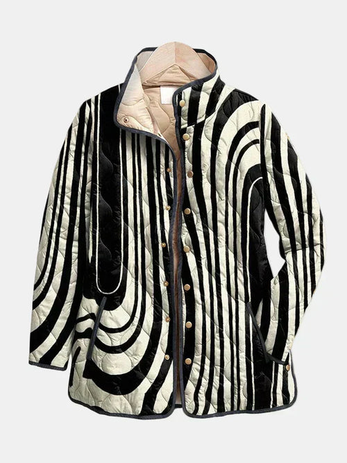 Kambria - Lässige gesteppte Jacke mit abstraktem geometrischem Muster