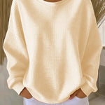 Alexandra - Pullover mit weitem Kragen in Apricot