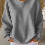 Alexandra - Pullover mit weitem Kragen in Grau