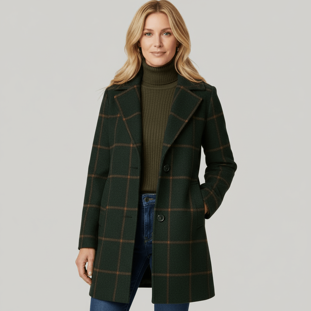 Sandra - Karierter Trenchcoat