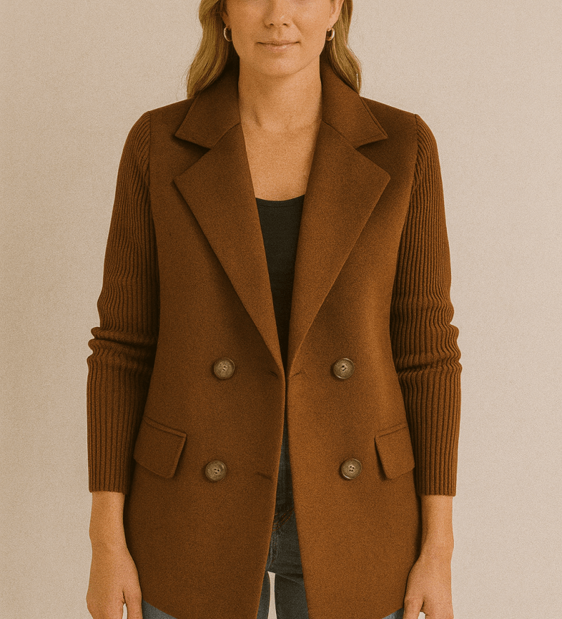 Nicole - Blazer mit Strickärmeln - Braun