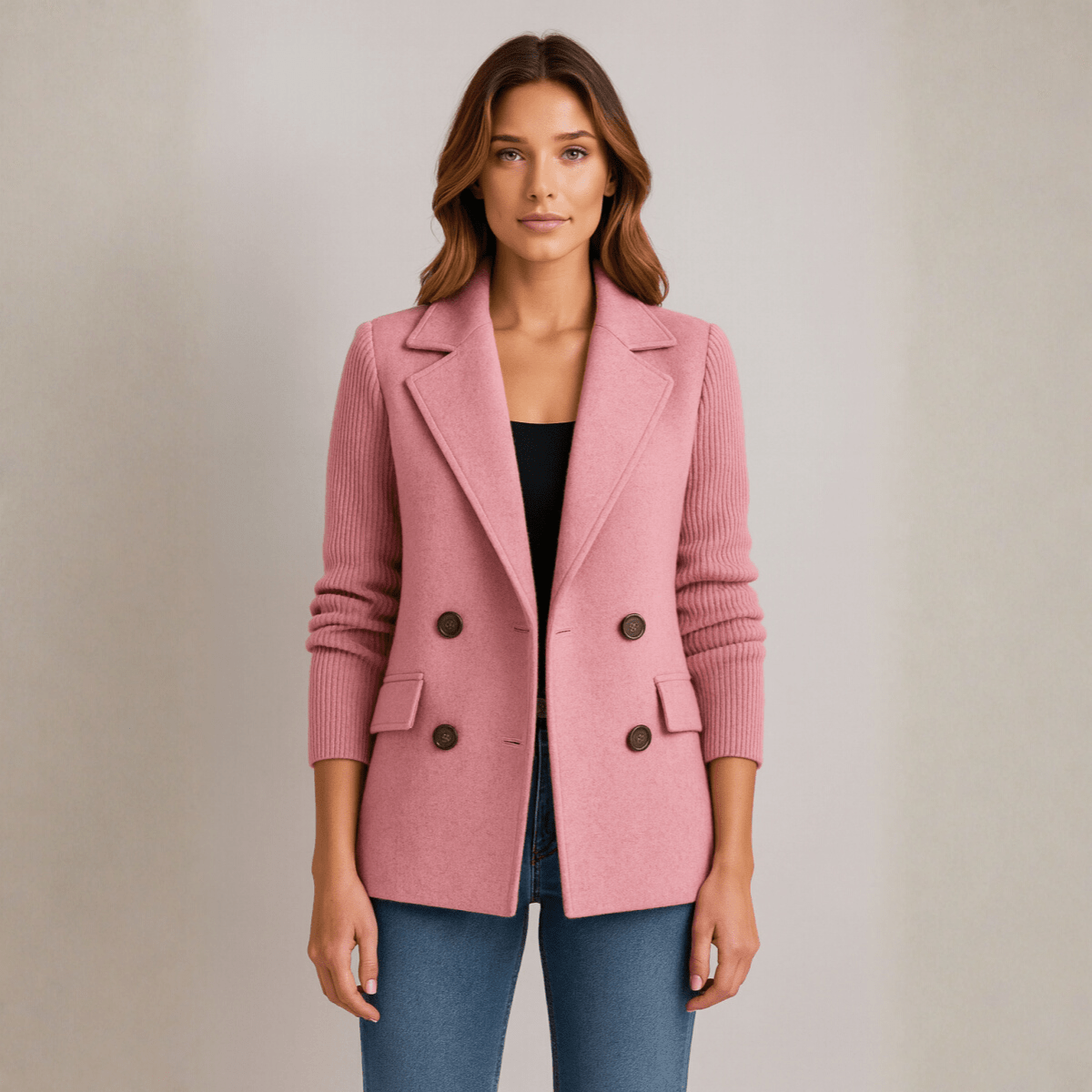 Nicole - Blazer mit Strickärmeln - Pink