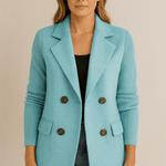 Nicole - Blazer mit Strickärmeln - Hellblau