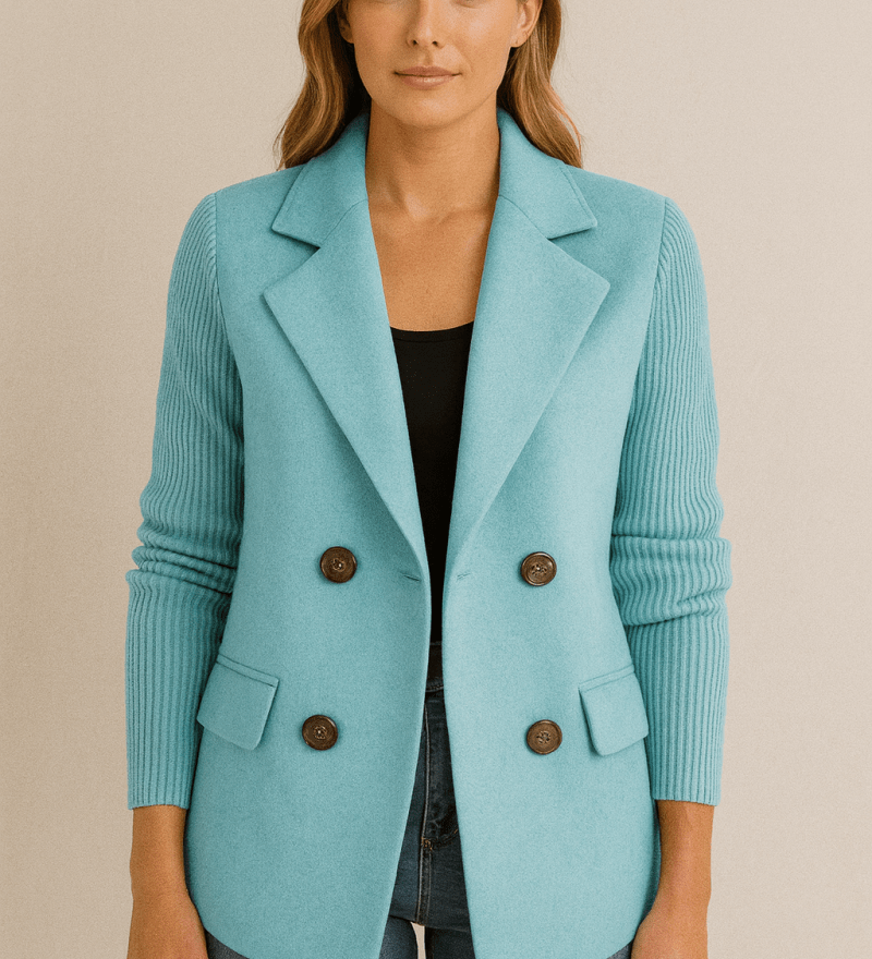 Nicole - Blazer mit Strickärmeln - Hellblau
