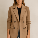 Nicole - Blazer mit Strickärmeln - Beige