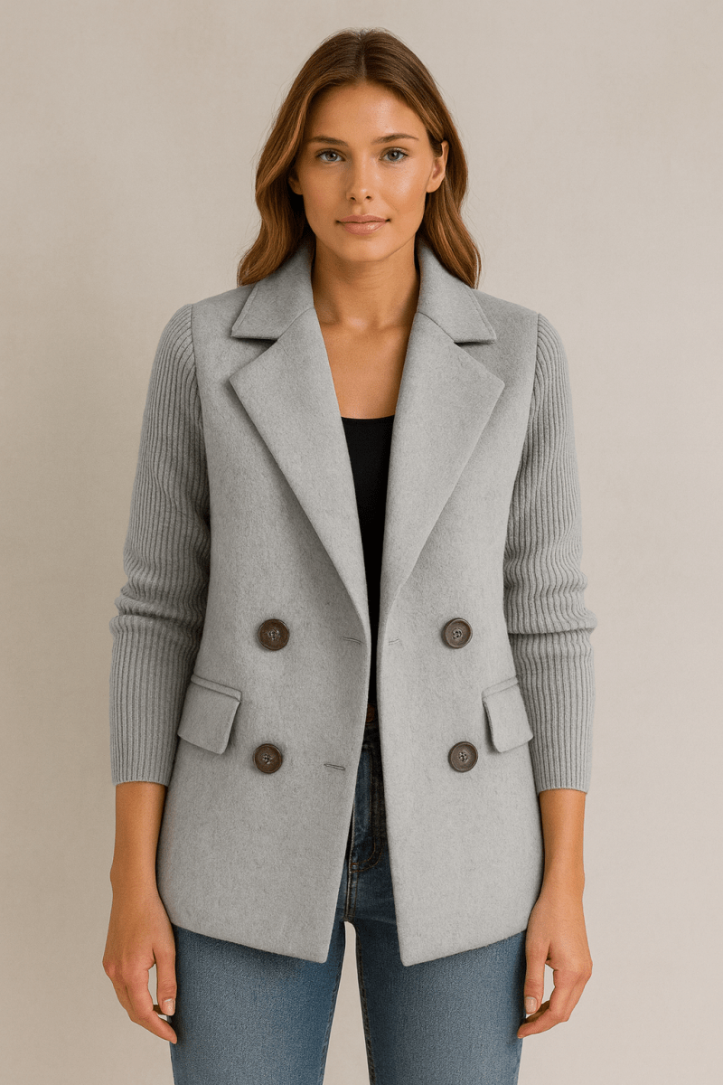 Nicole - Blazer mit Strickärmeln - Grau