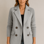 Nicole - Blazer mit Strickärmeln - Grau