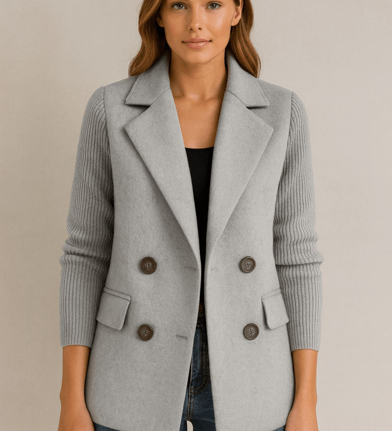 Nicole - Blazer mit Strickärmeln - Grau