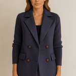 Nicole - Blazer mit Strickärmeln - Blau