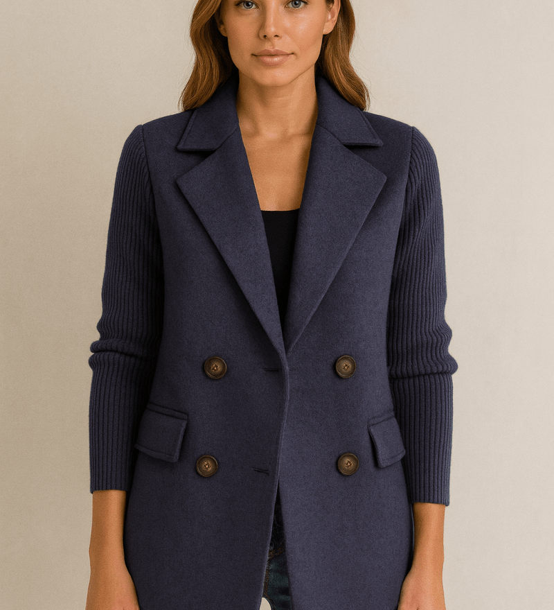 Nicole - Blazer mit Strickärmeln - Blau