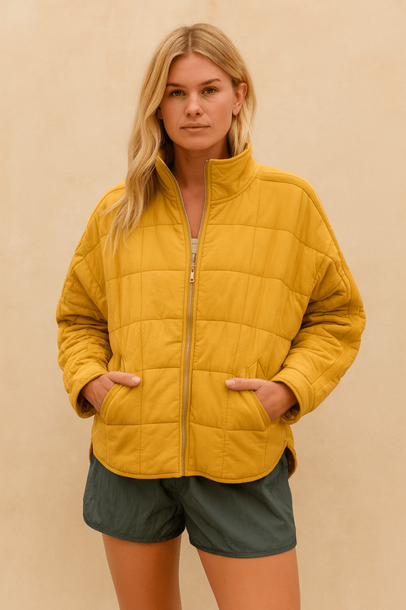 Yvonne - Leichte Steppjacke mit Reißverschluss - Gelb