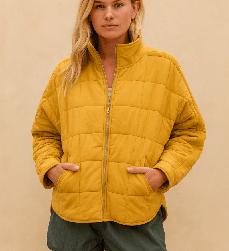 Yvonne - Leichte Steppjacke mit Reißverschluss - Gelb