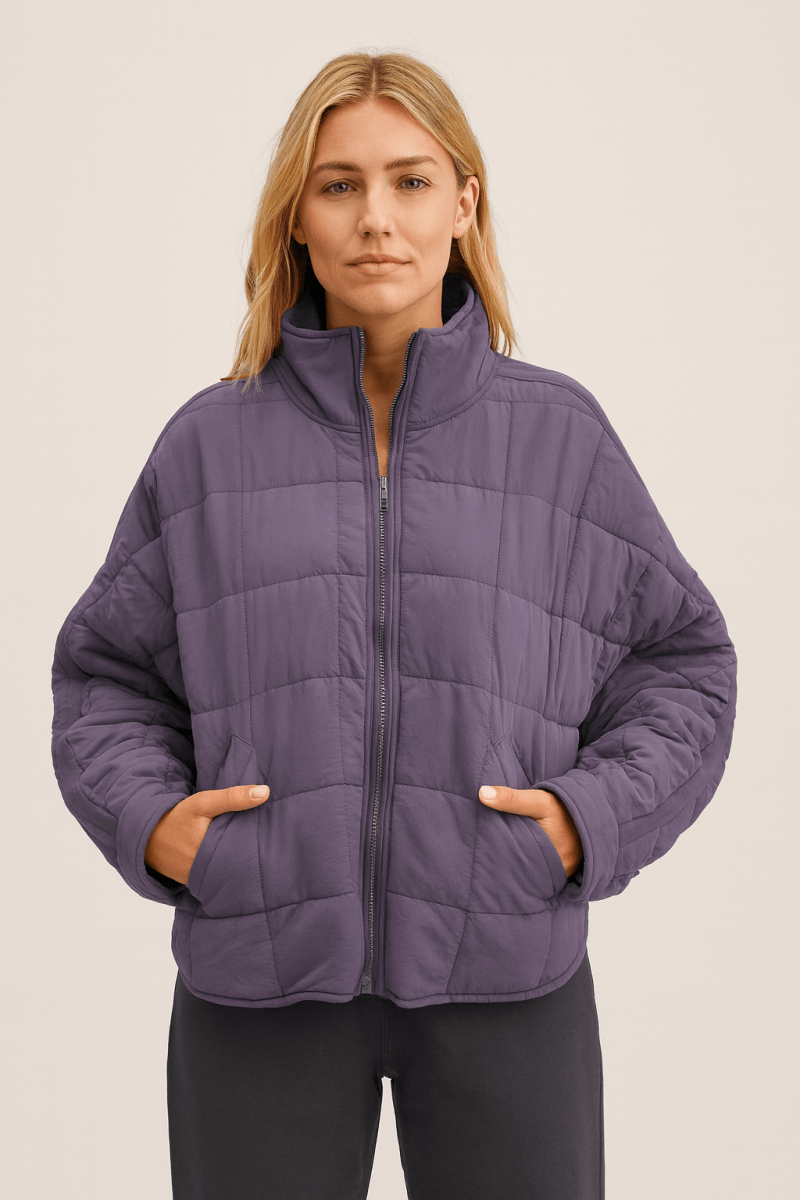 Yvonne - Leichte Steppjacke mit Reißverschluss - Lila