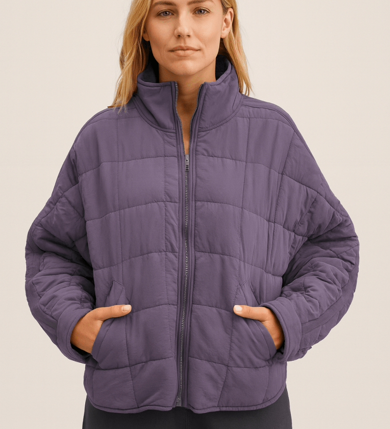 Yvonne - Leichte Steppjacke mit Reißverschluss - Lila