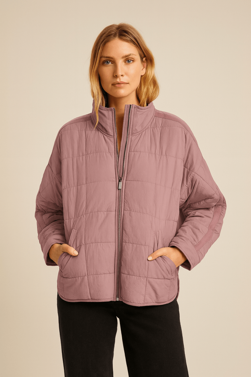 Yvonne - Leichte Steppjacke mit Reißverschluss - Pink