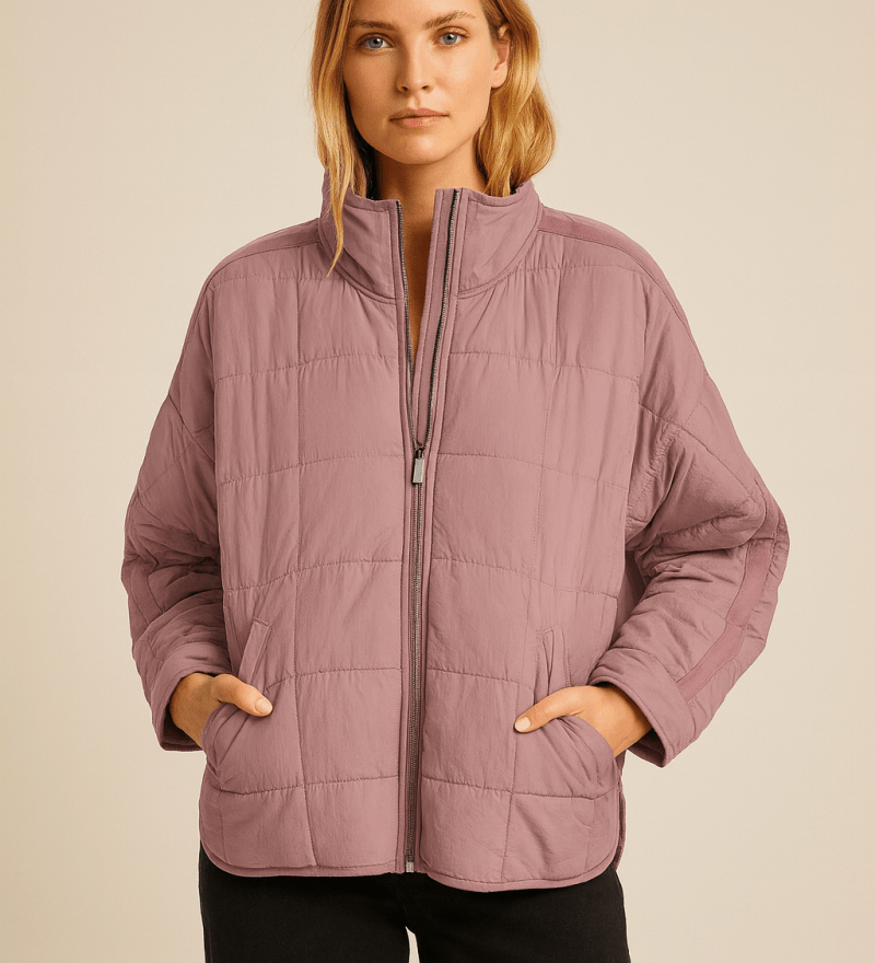 Yvonne - Leichte Steppjacke mit Reißverschluss - Pink