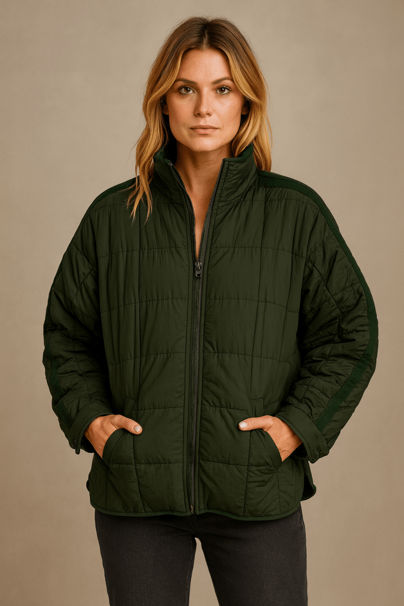 Yvonne - Leichte Steppjacke mit Reißverschluss - Grün