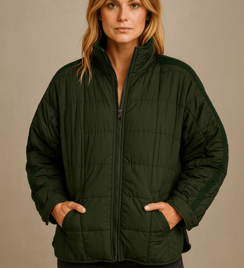 Yvonne - Leichte Steppjacke mit Reißverschluss - Grün