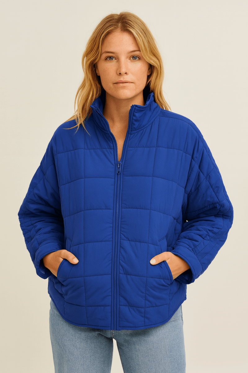 Yvonne - Leichte Steppjacke mit Reißverschluss - Blau
