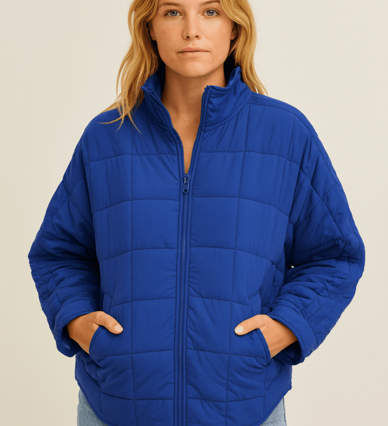 Yvonne - Leichte Steppjacke mit Reißverschluss - Blau