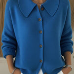 Tanja - Klassische Strickjacke in Blau